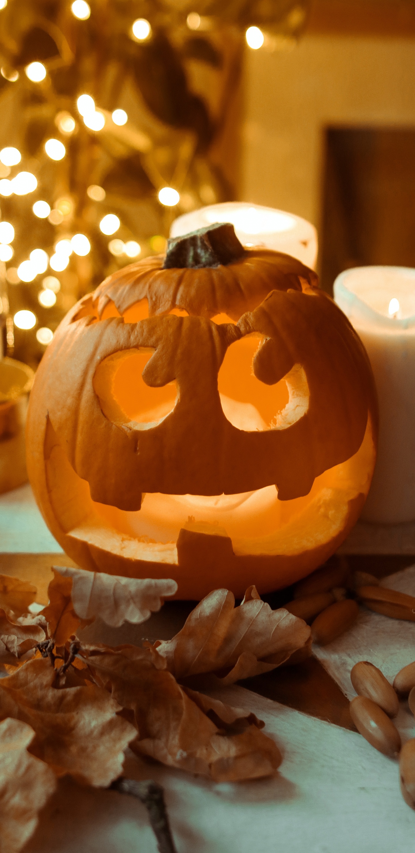 Обои костюм на Хэллоуин, костюм, тыква, вечеринка, Янтарь в разрешении 1440x2960