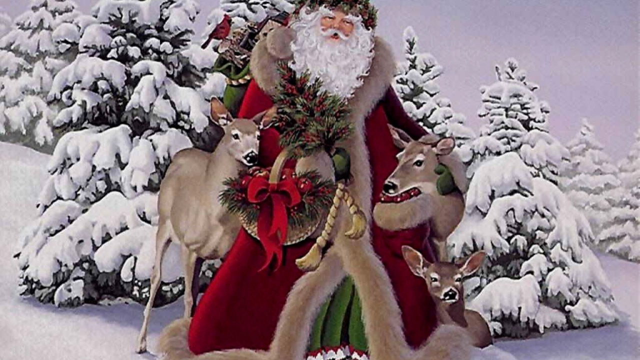 Обои Рождественский день, Санта-Клаус, Дед Мороз, Рождество, зима в разрешении 1280x720