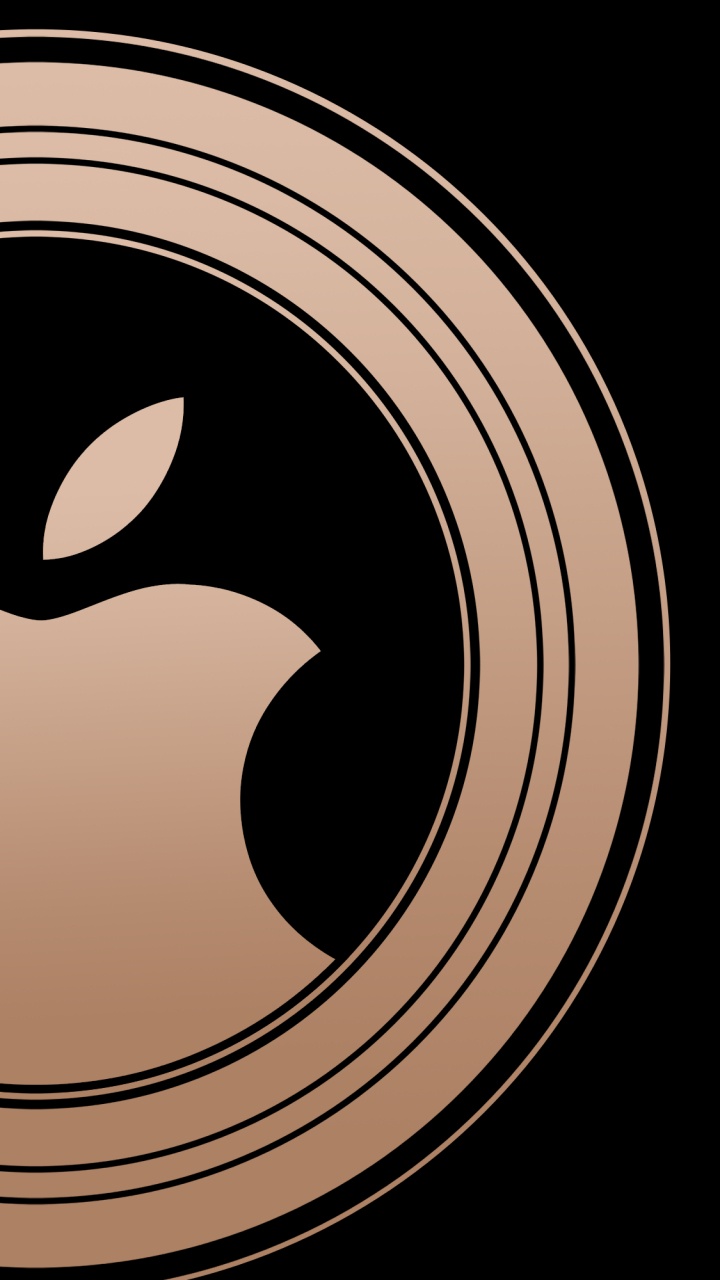 Обои apple, iPhone, iPhone X, яблоко, логотип Apple из черного золота в разрешении 720x1280
