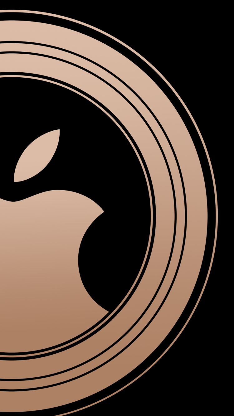 Обои apple, iPhone, iPhone X, яблоко, логотип Apple из черного золота в разрешении 750x1334