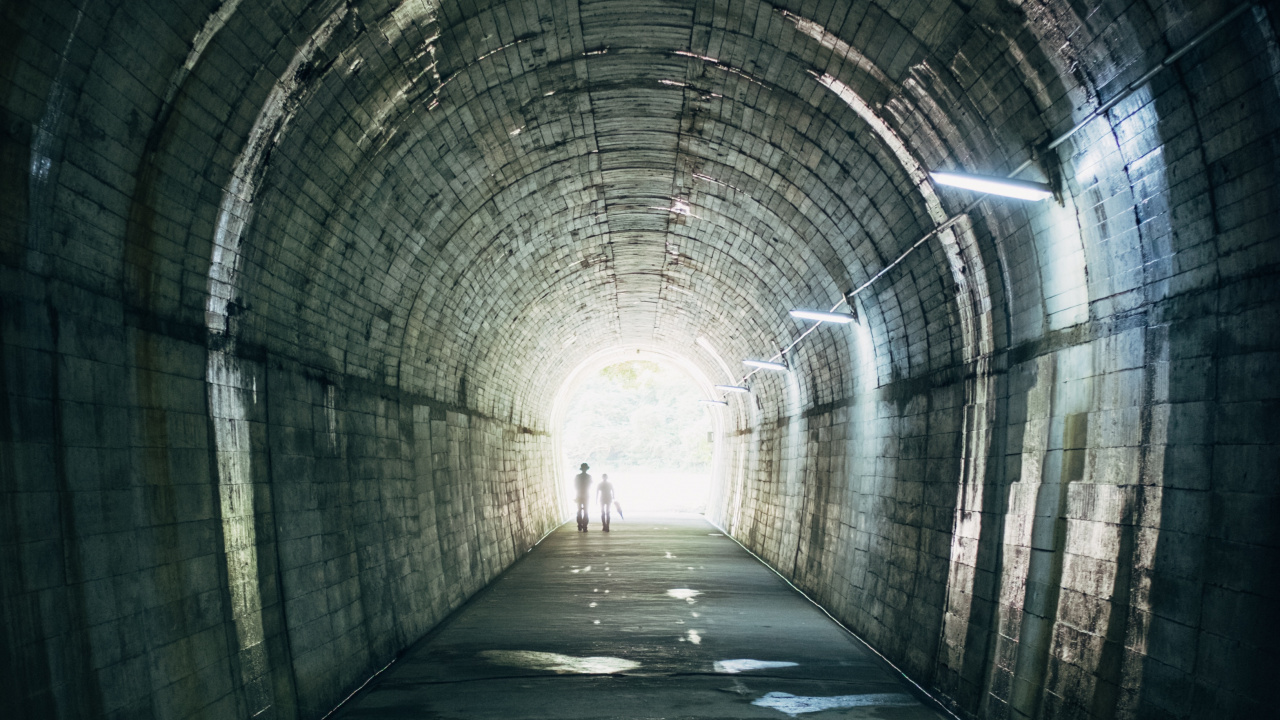 Обои туннель, темнота, инфраструктура, архитектура, проезд в разрешении 1280x720