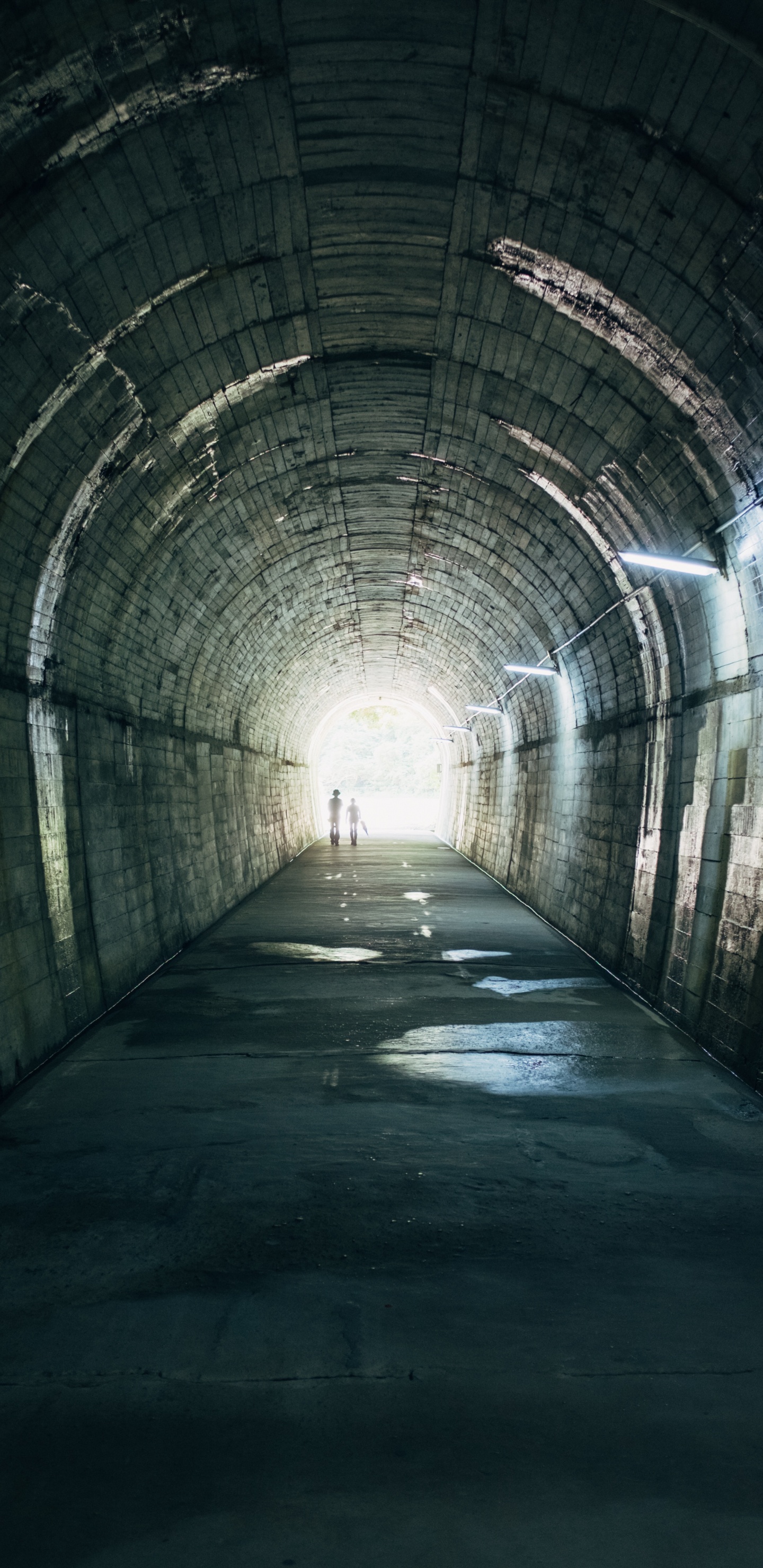 Обои туннель, темнота, инфраструктура, архитектура, проезд в разрешении 1440x2960