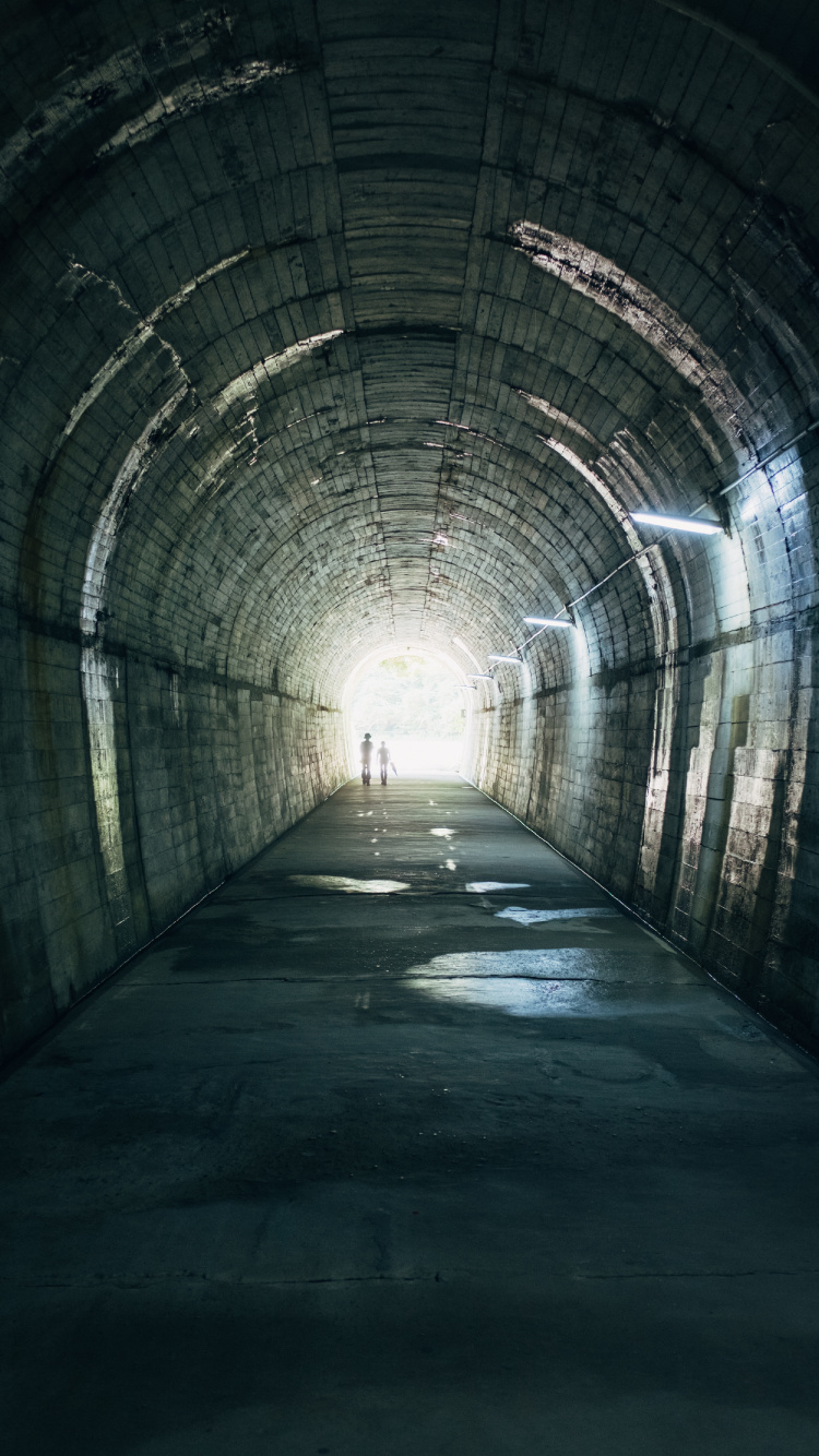 Обои туннель, темнота, инфраструктура, архитектура, проезд в разрешении 750x1334
