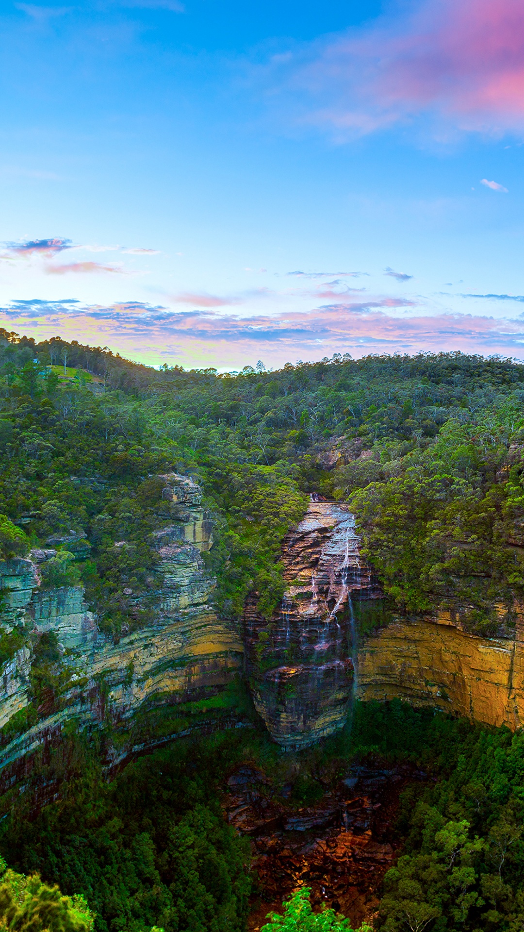 Обои Уэнтворт-Фолс, водопад, природа, растительность, дикая местность в разрешении 1080x1920