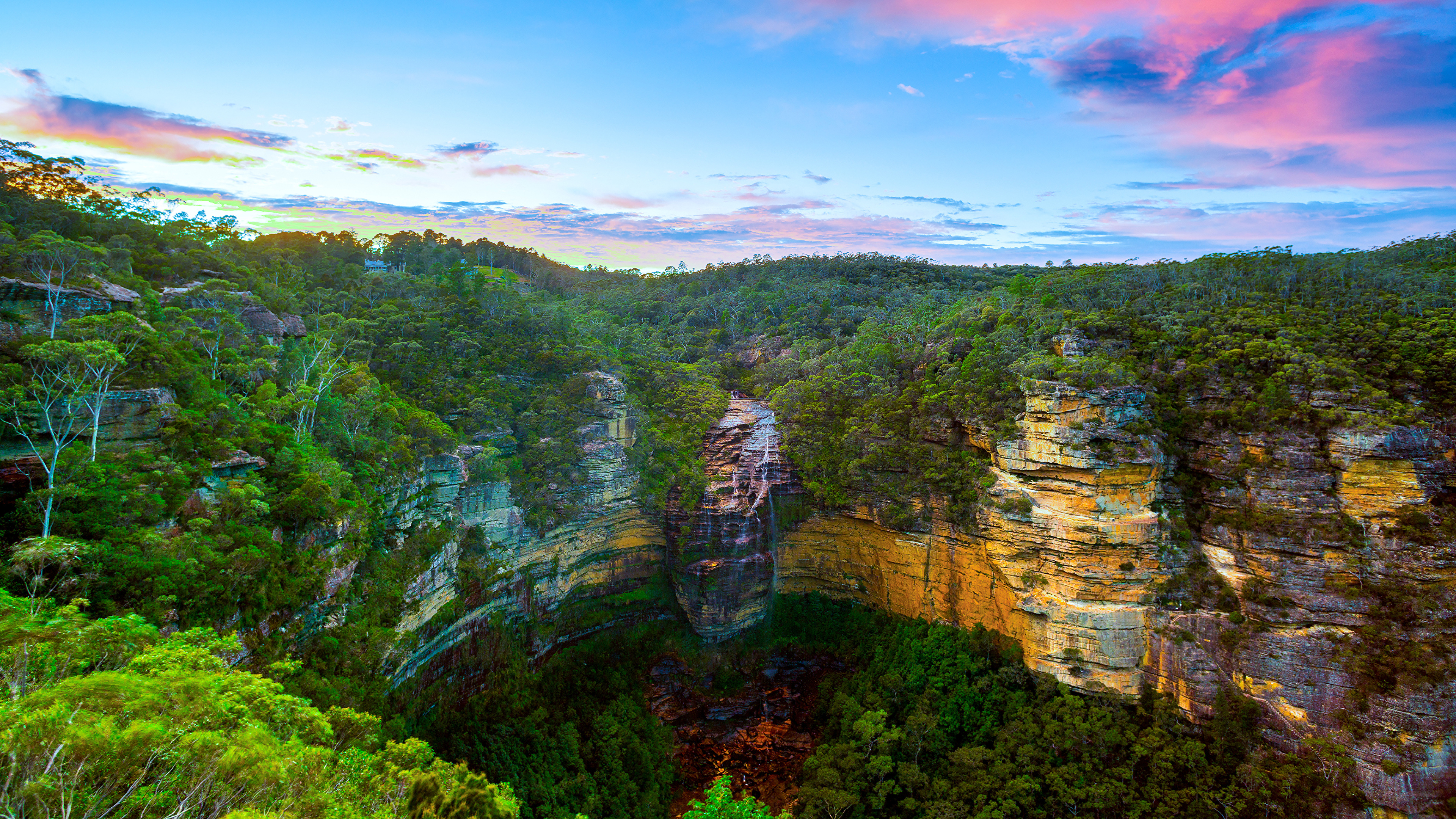 Обои Уэнтворт-Фолс, водопад, природа, растительность, дикая местность в разрешении 3840x2160