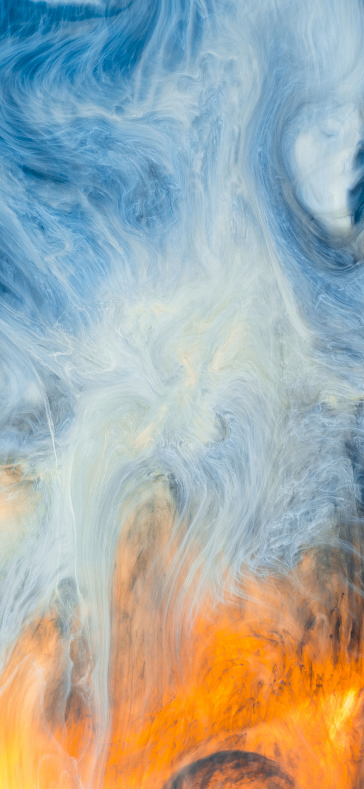 Обои синий, вода, волна, пространство, акриловая краска в разрешении 1242x2688