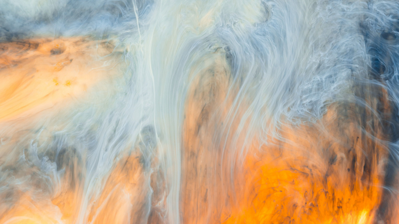 Обои синий, вода, волна, пространство, акриловая краска в разрешении 1280x720