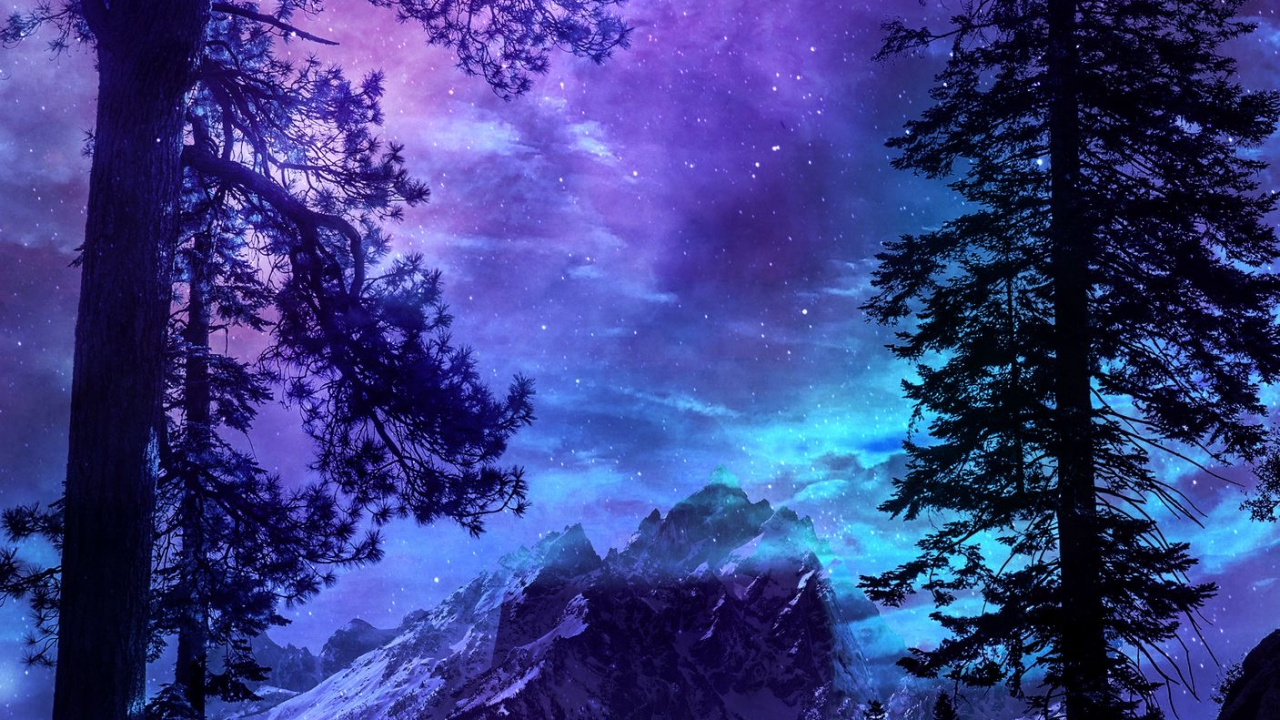 Обои облако, атмосфера, растение, пурпур, природа в разрешении 1280x720