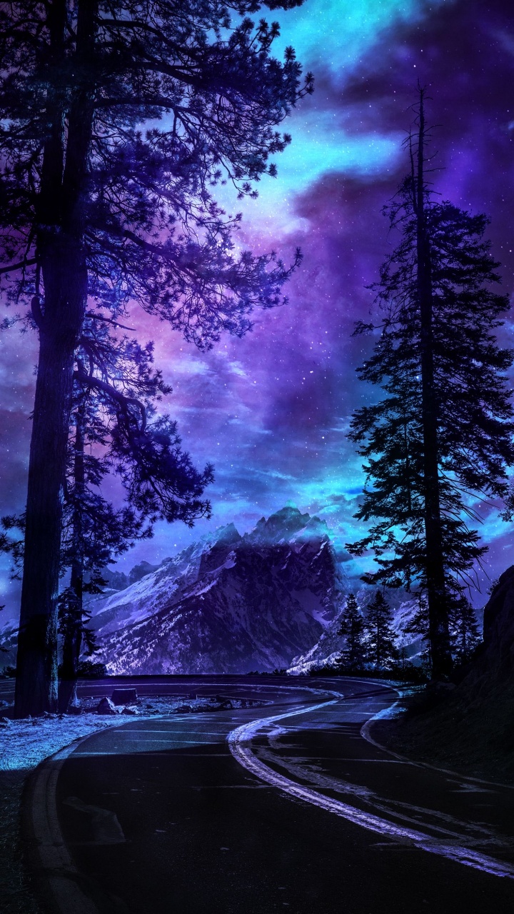 Обои облако, атмосфера, растение, пурпур, природа в разрешении 720x1280