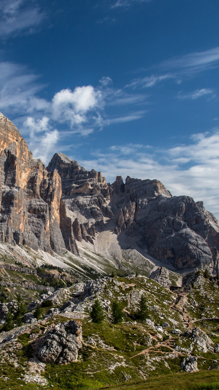 Обои тофана из роз, гора, пейзажная живопись, пейзаж, облако в разрешении 750x1334