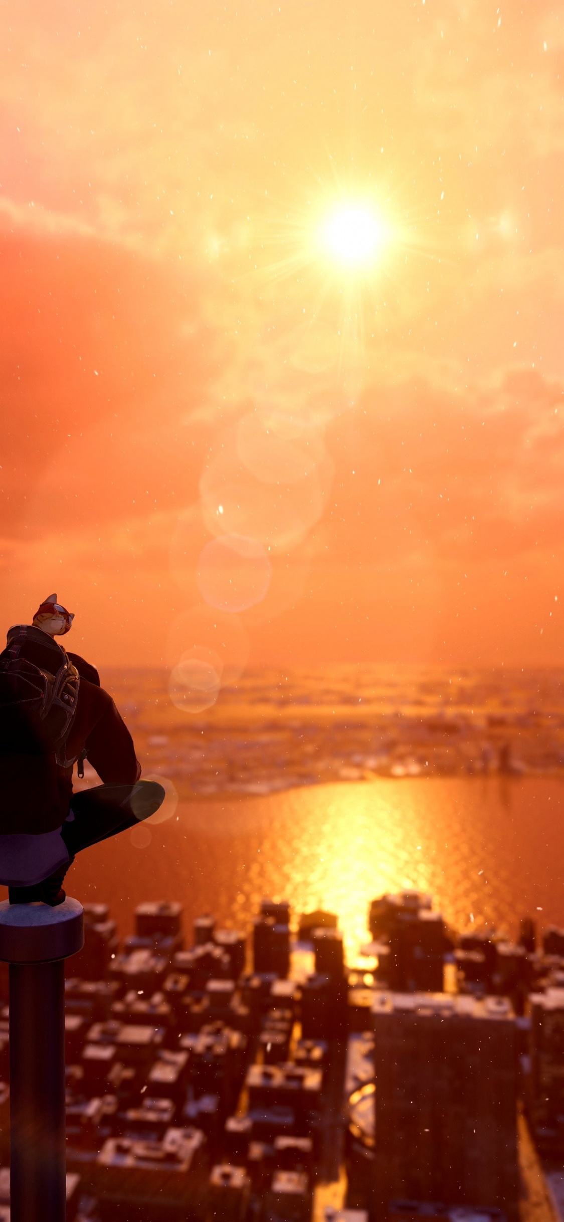 Обои вода, облако, атмосфера, послесвечение, солнечный свет в разрешении 1125x2436