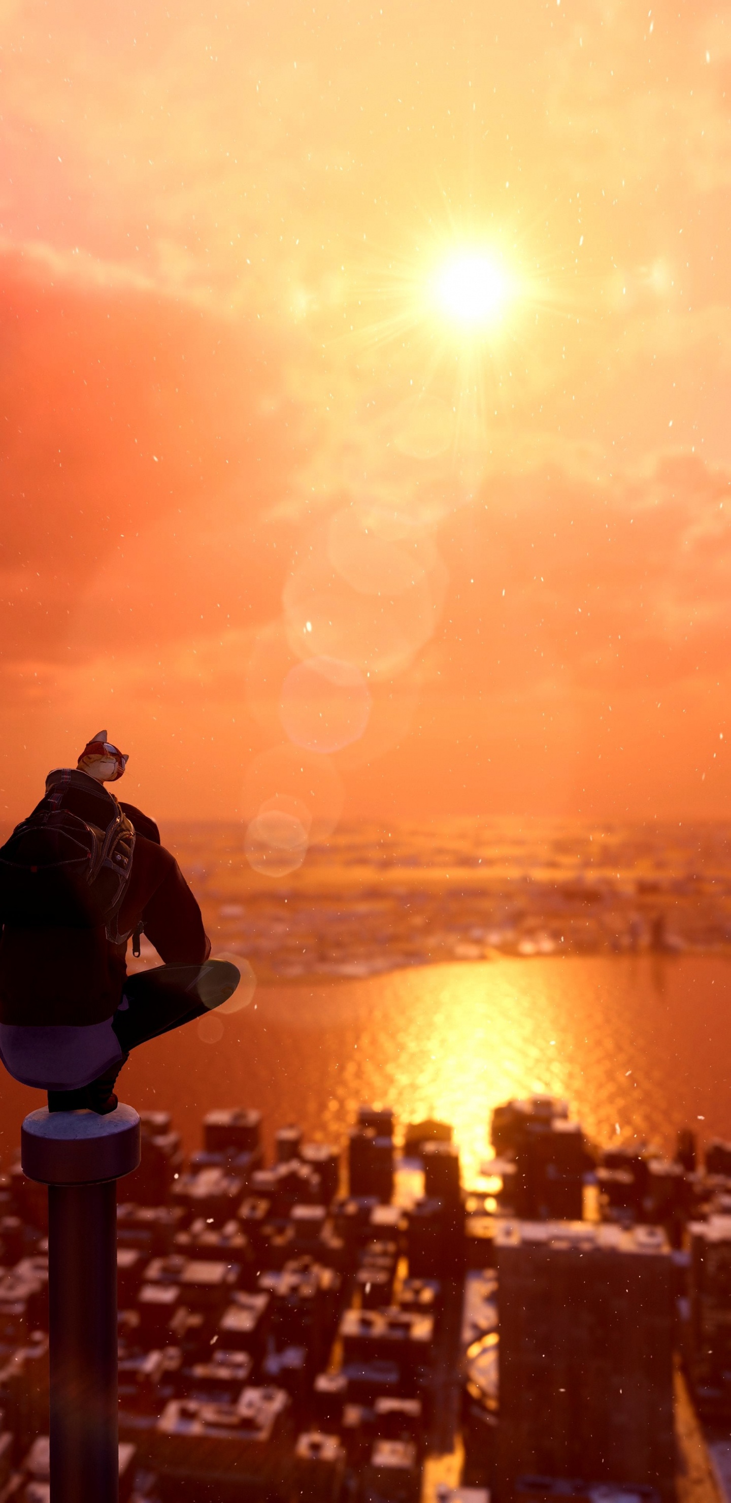 Обои вода, облако, атмосфера, послесвечение, солнечный свет в разрешении 1440x2960