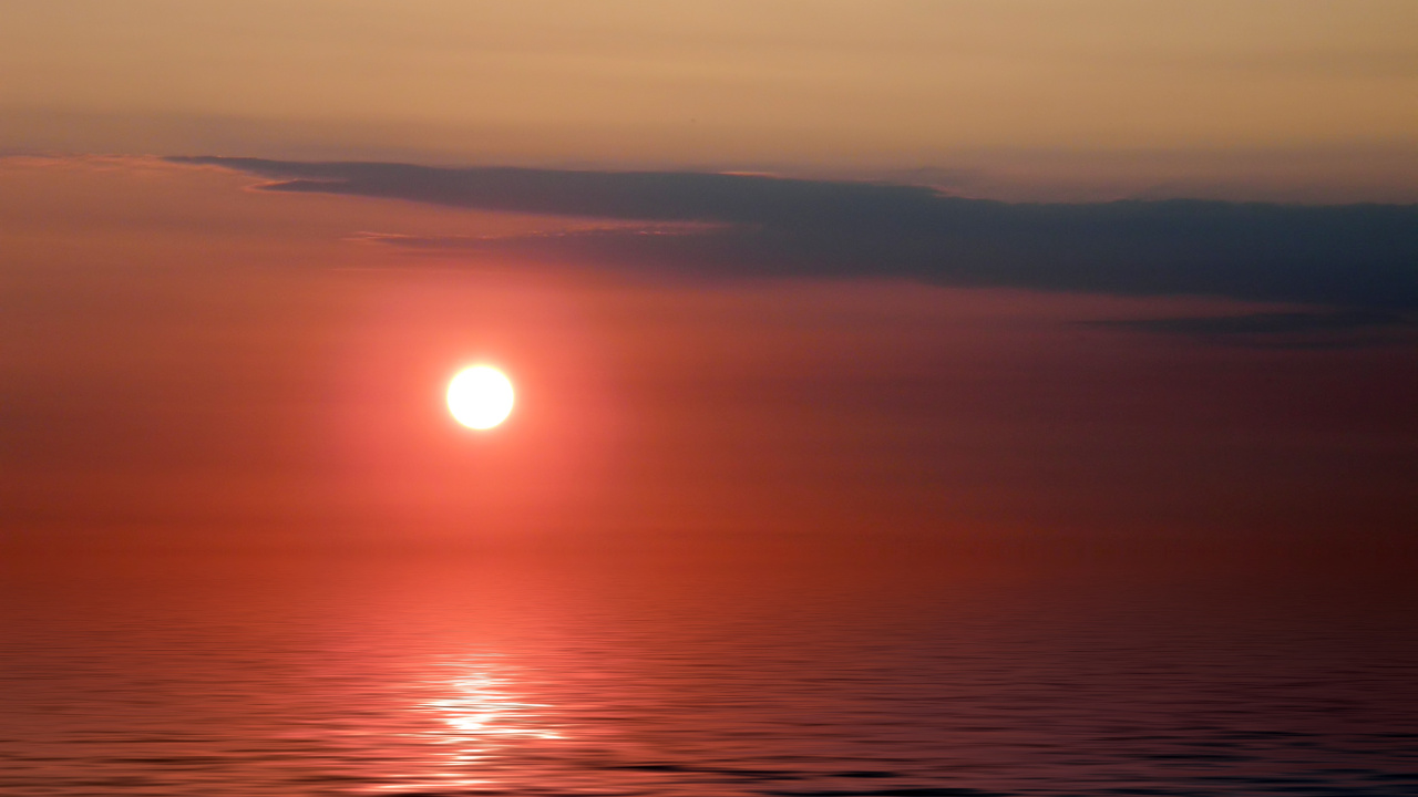 Обои закат, вечер, горизонт, солнце, восход солнца в разрешении 1280x720