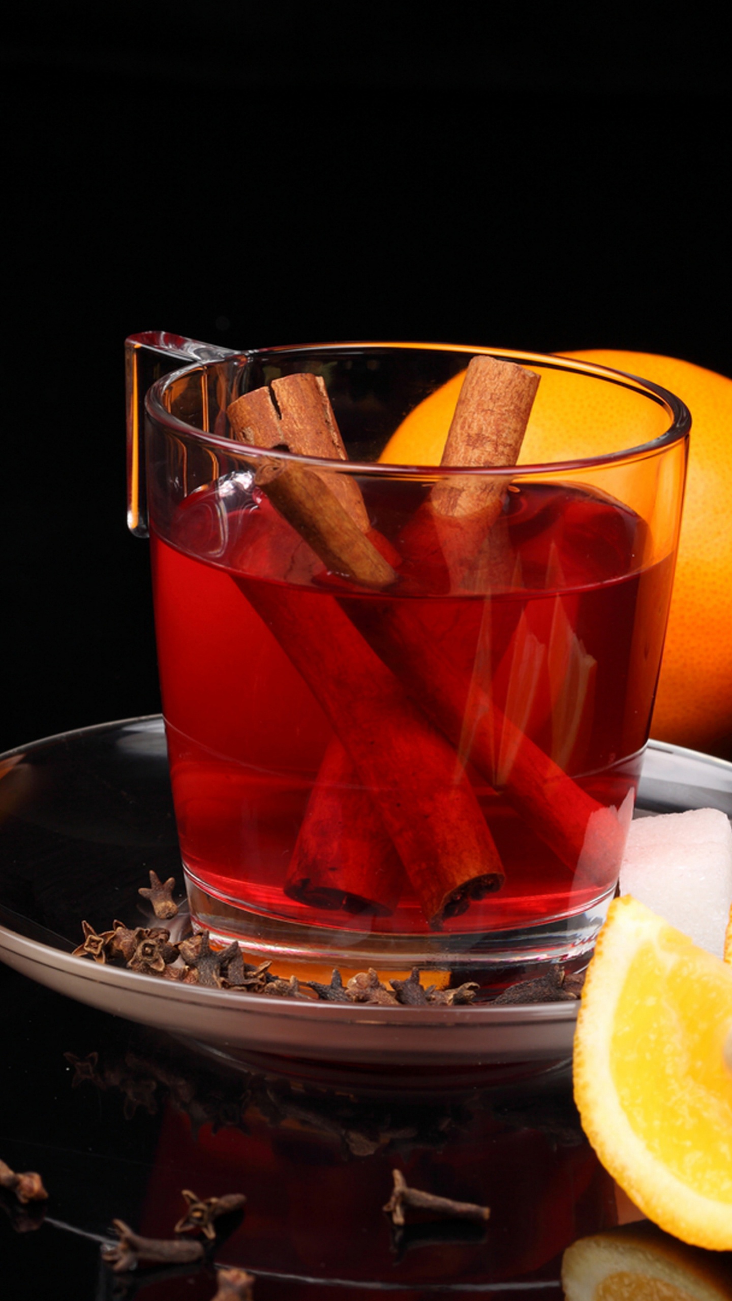 Обои чай, апельсиновый сок, травяной чай, корица, черный чай в разрешении 1440x2560