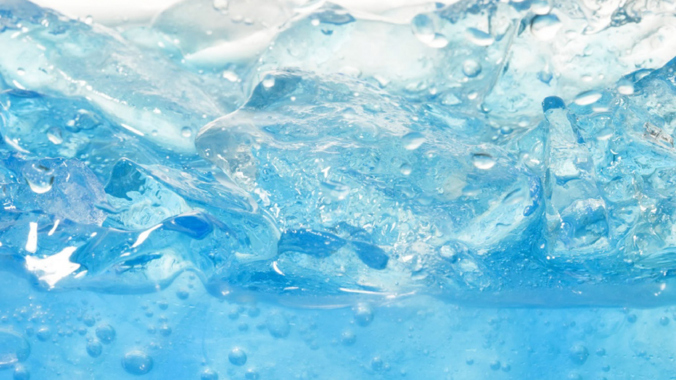 Обои вода, Аква, синий, лед, таяние в разрешении 1366x768
