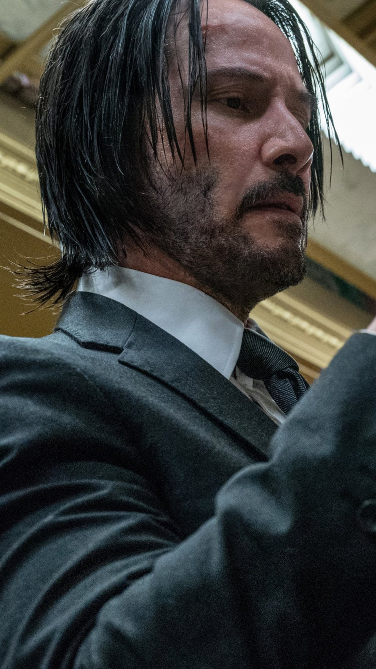 Обои Джон Уик Глава 3 Парабеллум, Киану Ривз, Джон Фитиль, экшн, жест в разрешении 750x1334