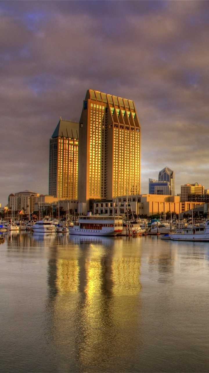 Обои Сан Диего, город, городской пейзаж, линия горизонта, небоскреб в разрешении 720x1280