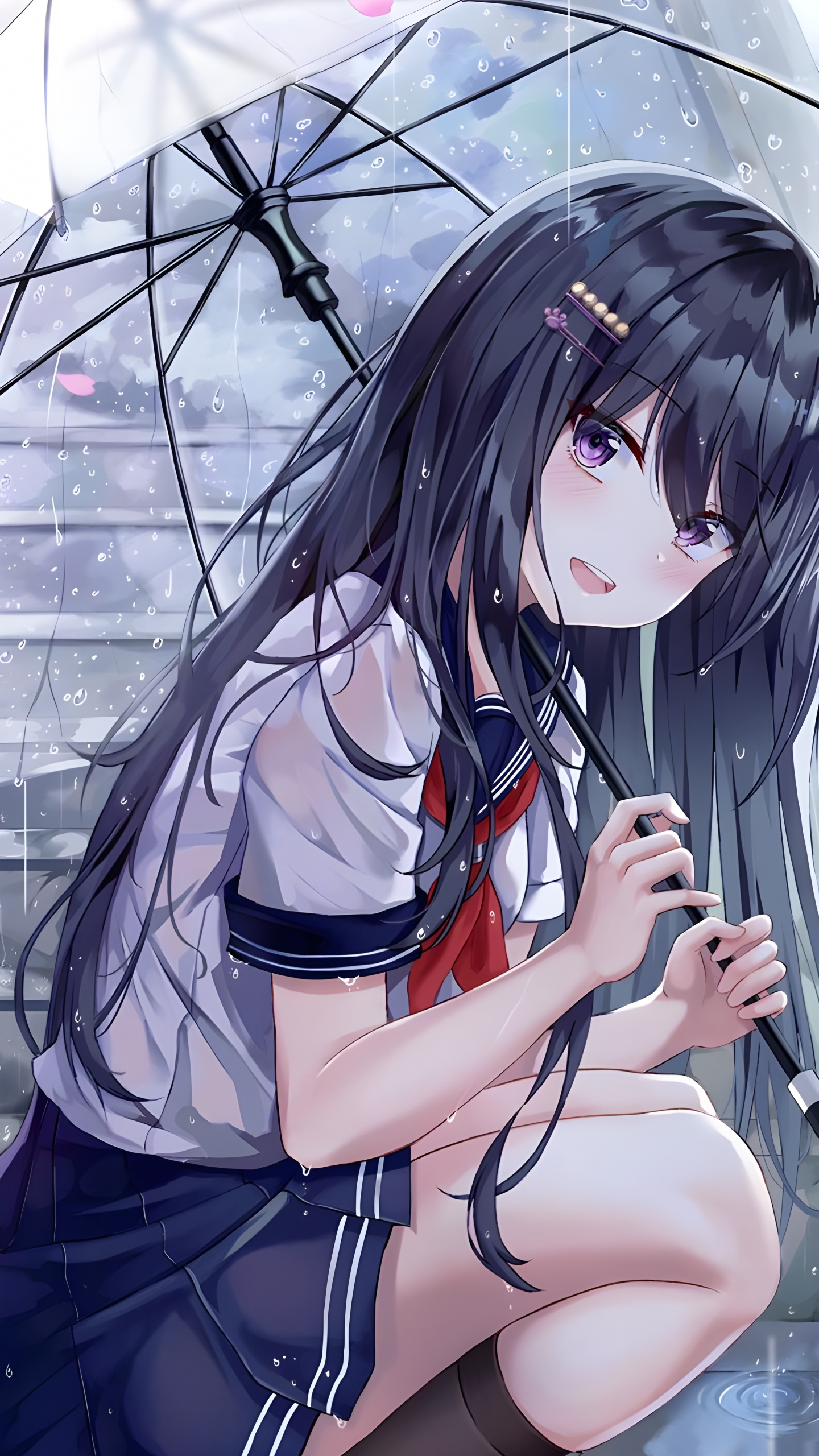 Обои милый стиль девушки из манги, мультик, рукав, анимация, мультфильм в разрешении 1440x2560