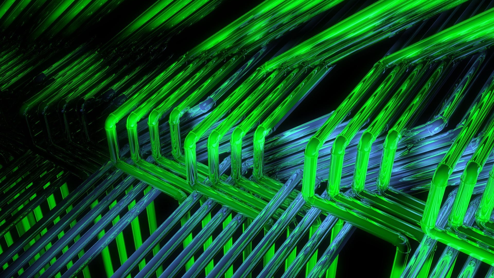 Обои зеленый, линия, фрактальное искусство, симметрия, видеоэффекты в разрешении 1920x1080