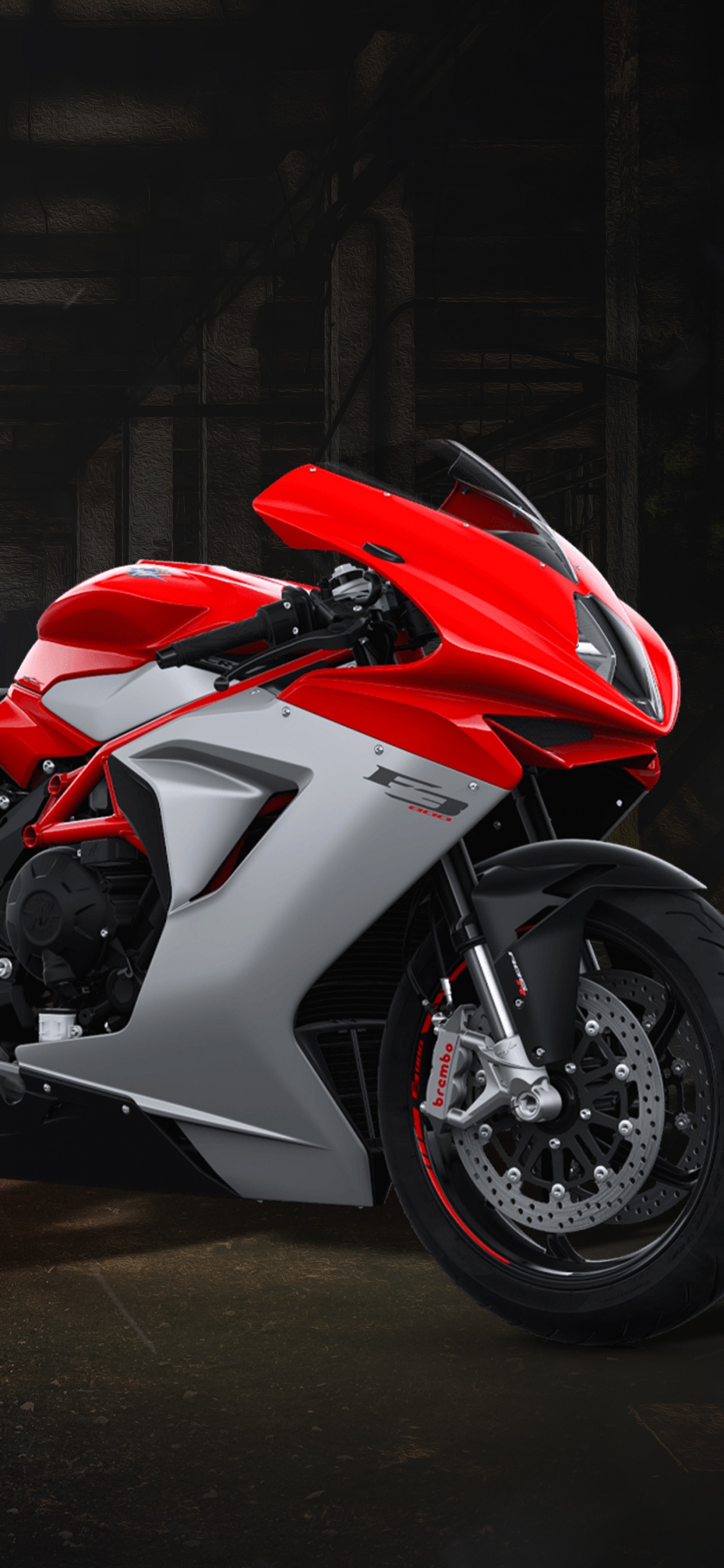 Обои МВ Агуста Ф3 800, mv agusta brutale 800, mv agusta, мотоцикл, красный цвет в разрешении 1125x2436