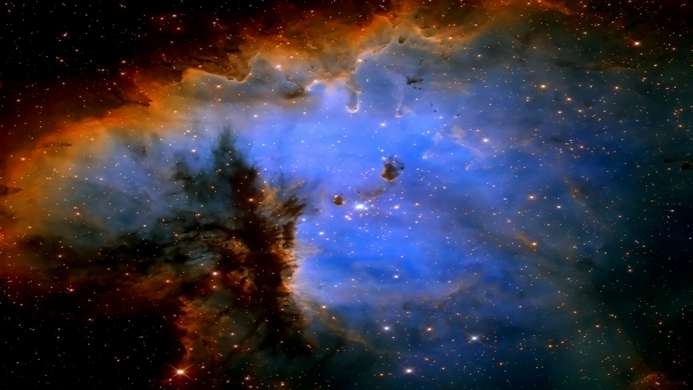 Обои туманность, атмосфера, астрономический объект, космическое пространство, космос в разрешении 1366x768