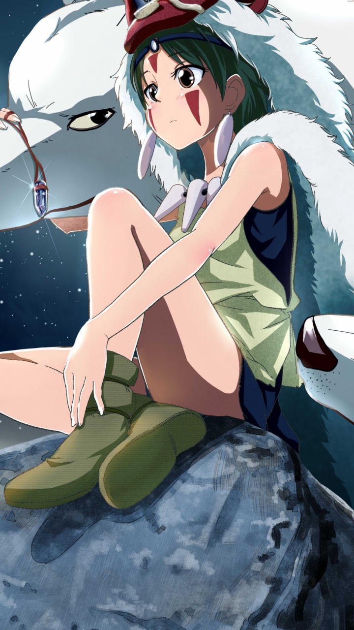 Обои иллюстрация, небо, cg работы, вымышленный персонаж, травы в разрешении 720x1280