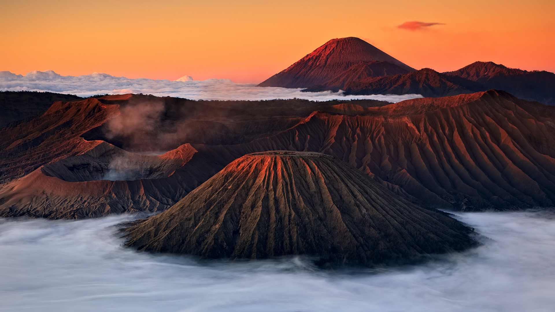 Обои Гора Бромо, Семеру, Иджен, вулкан, гора в разрешении 1920x1080