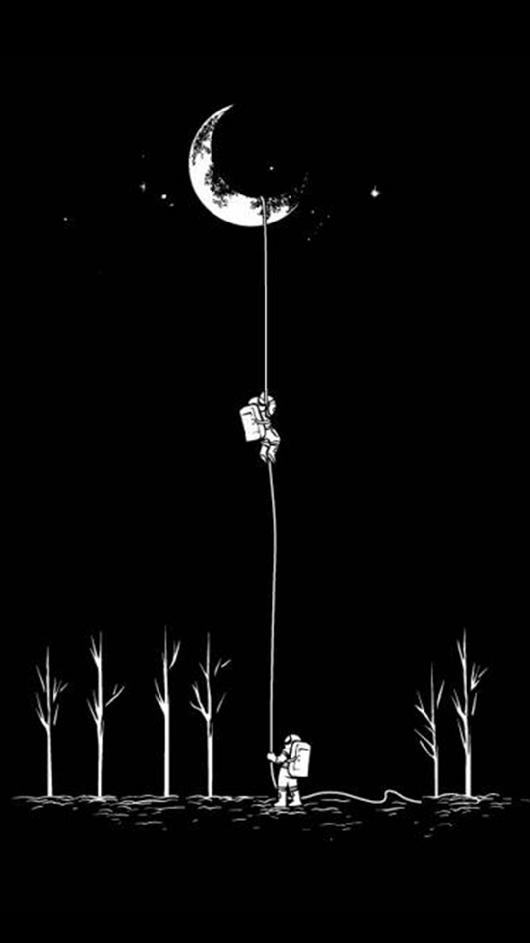 Обои луна, белые, свет, природа, вода в разрешении 1080x1920