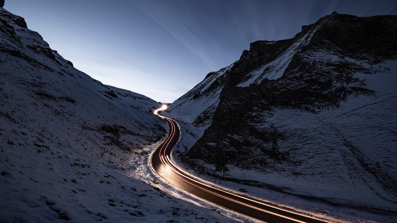 Обои горный рельеф, гора, снег, горный перевал, горный хребет в разрешении 1280x720