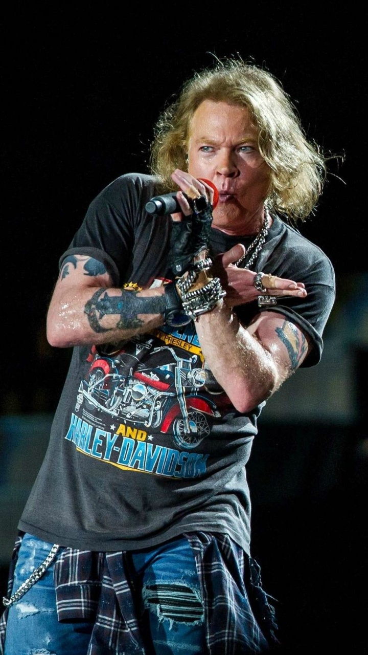 Обои Not in This Lifetime Tour, Guns N Roses, концерт, гитара, гитарист в разрешении 720x1280