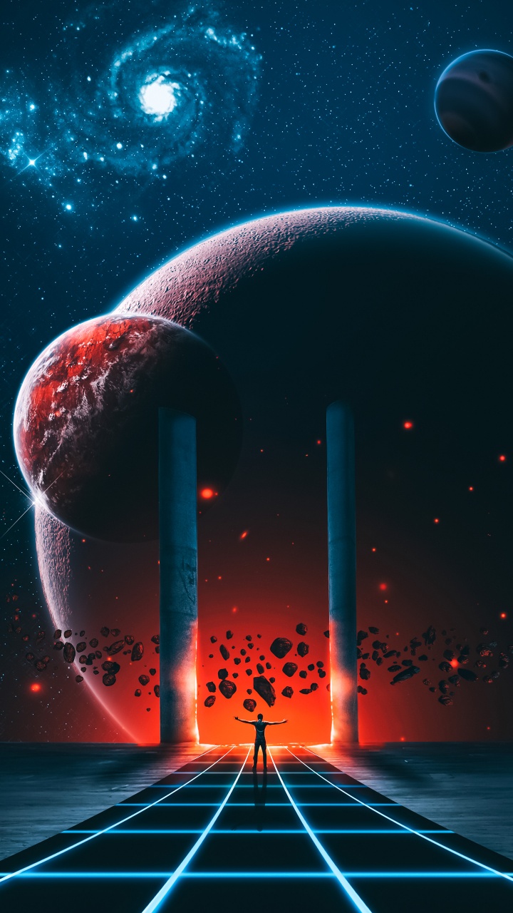 Обои Галактика, постер, Displate, арт, плакат планета в разрешении 720x1280