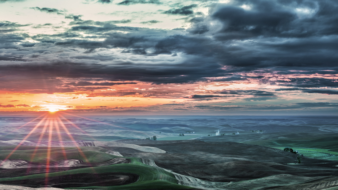 Обои закат, рассвет, горизонт, облако, восход солнца в разрешении 1280x720