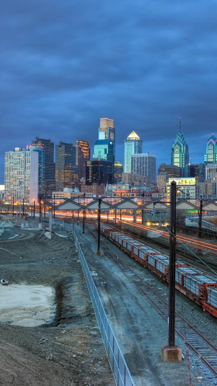 Обои Филадельфия, городской пейзаж, город, городской район, линия горизонта в разрешении 720x1280