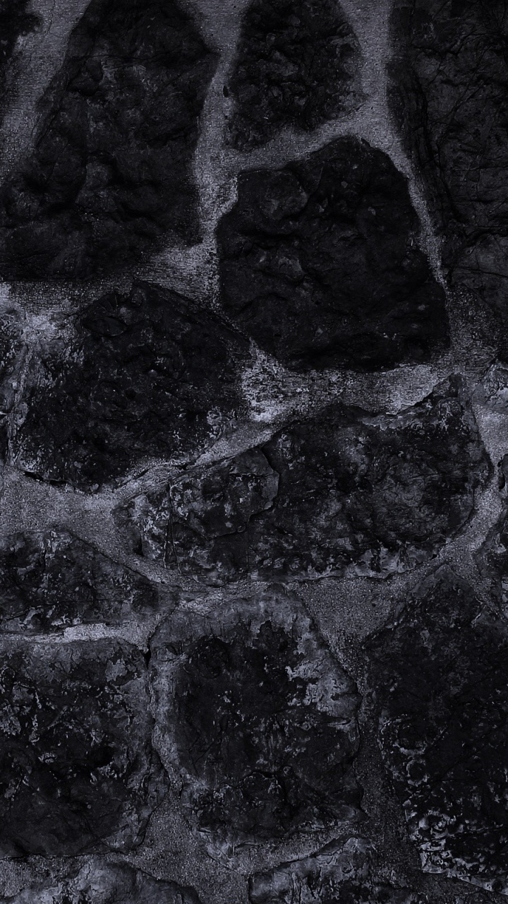 Обои кирпич, пиксель, стена, черный, узор в разрешении 720x1280