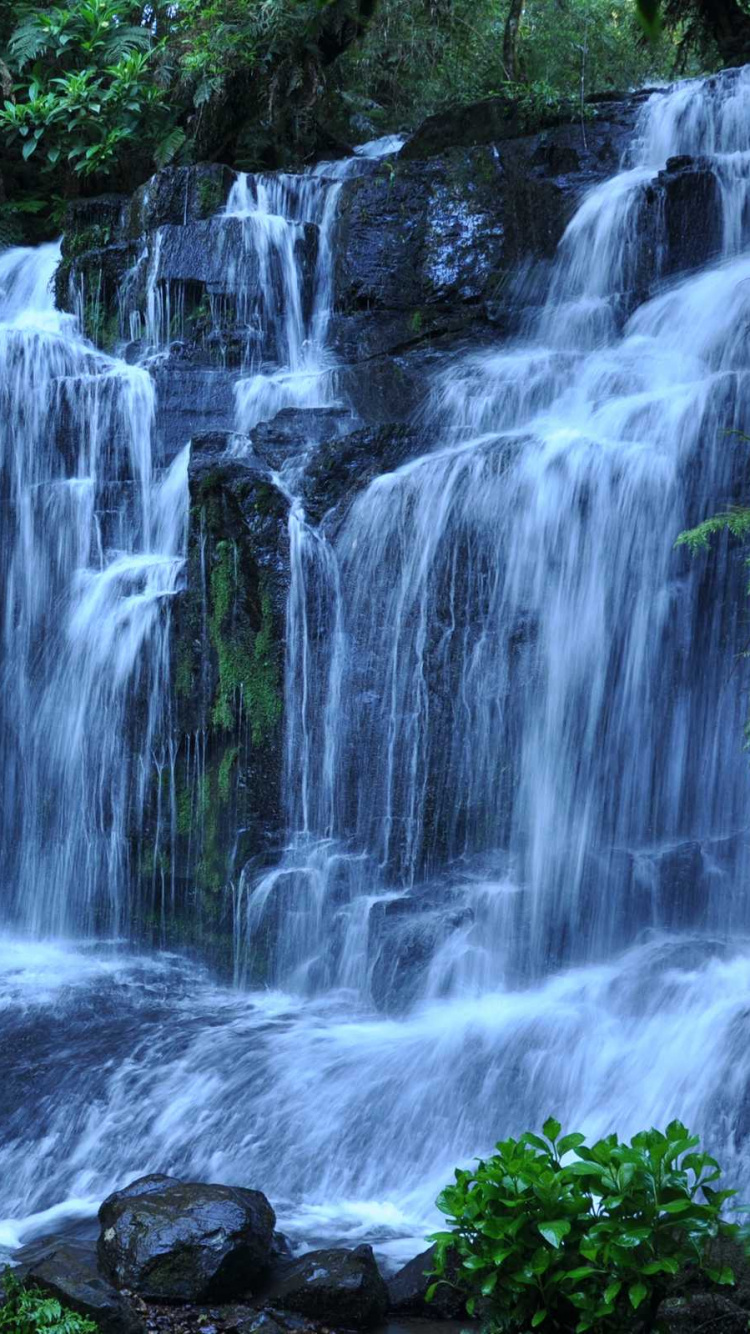 Обои водопад, природа, гидроресурсы, водоем, природный заповедник в разрешении 750x1334