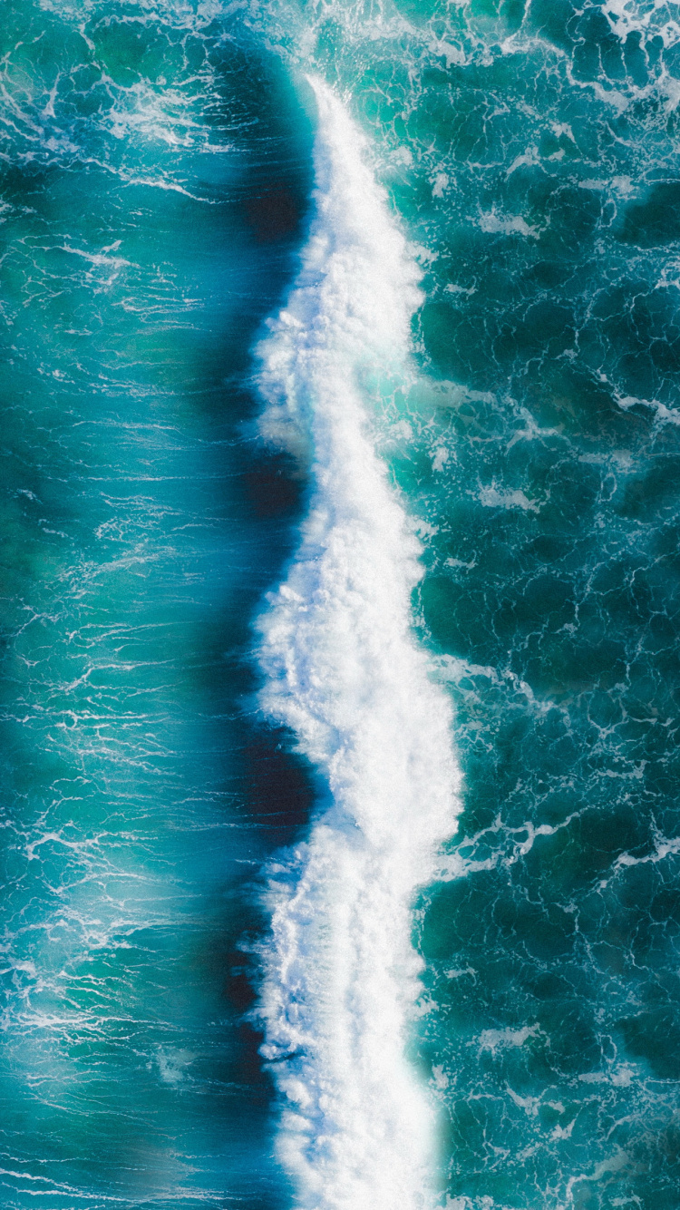 Обои серфинг, морская пена, ветровая волна, океан, волна в разрешении 750x1334