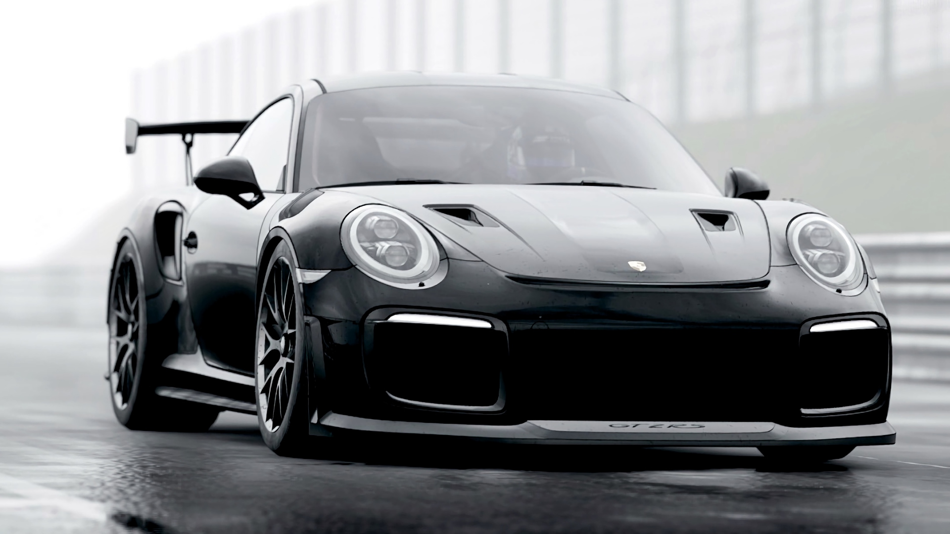 Порше 911 черно белый
