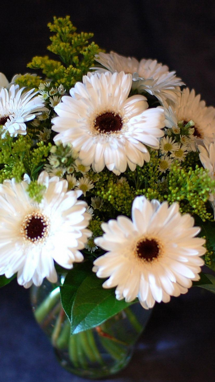 Обои цветочный букет, флористики, флористика, гербера, срезанные цветы в разрешении 750x1334