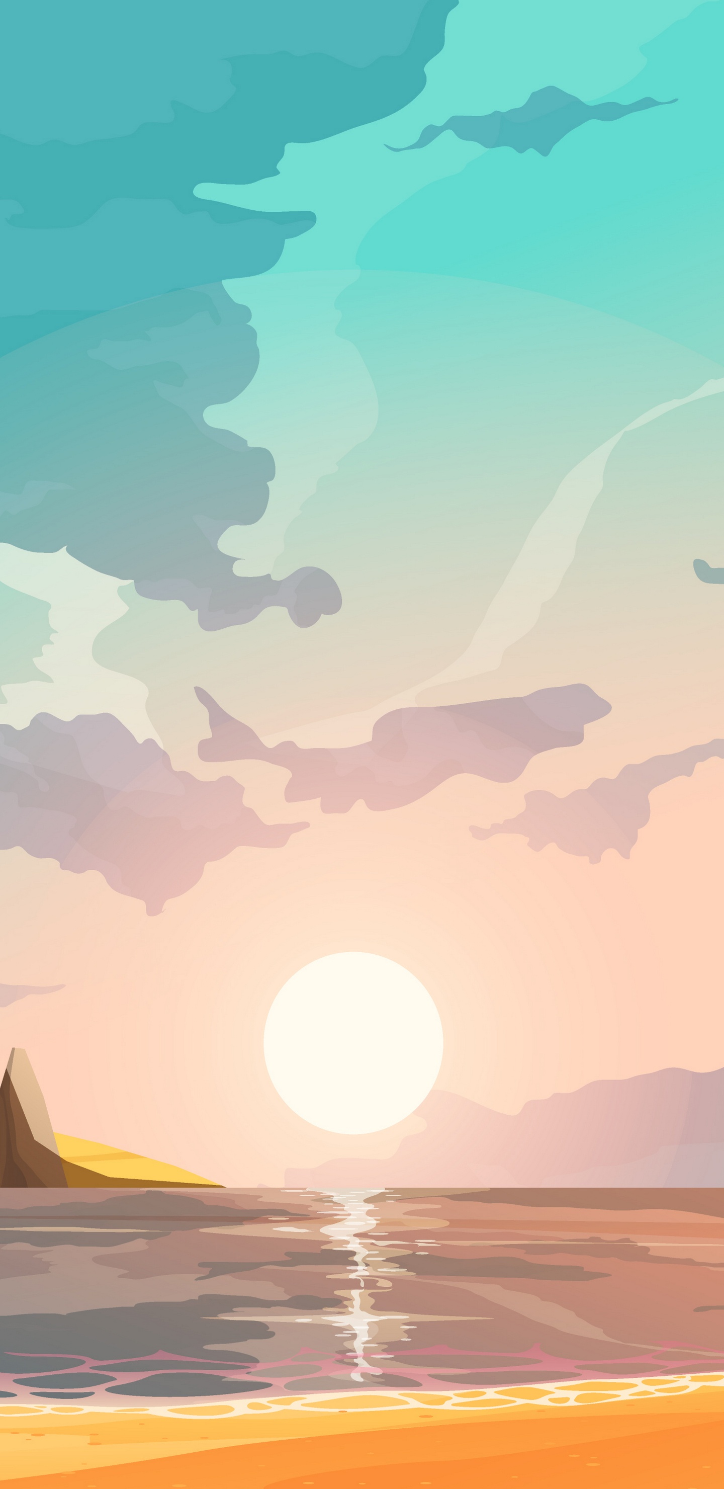 Обои иллюстрация, рисование, векторная графика, анимация, мультфильм в разрешении 1440x2960