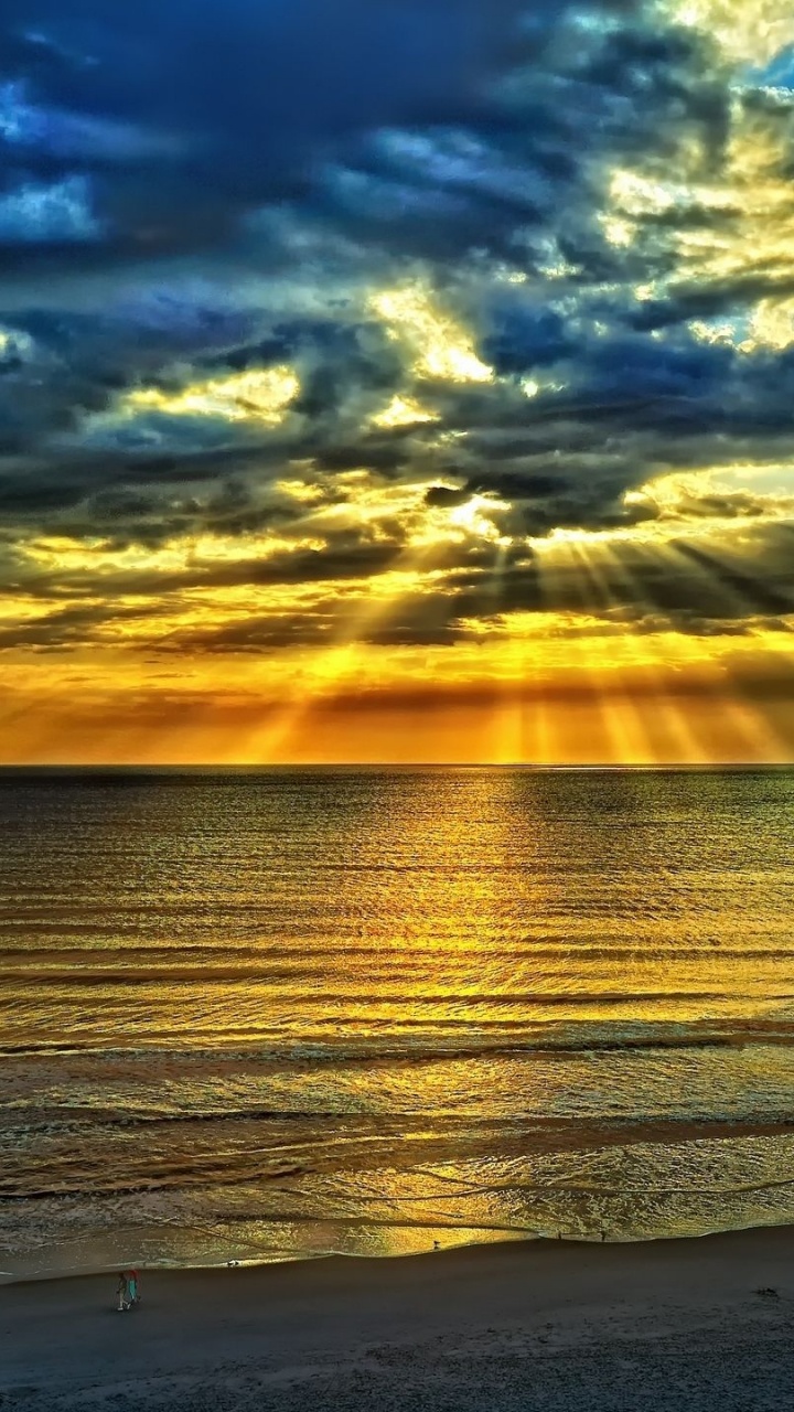 Обои закат, горизонт, природа, море, океан в разрешении 720x1280