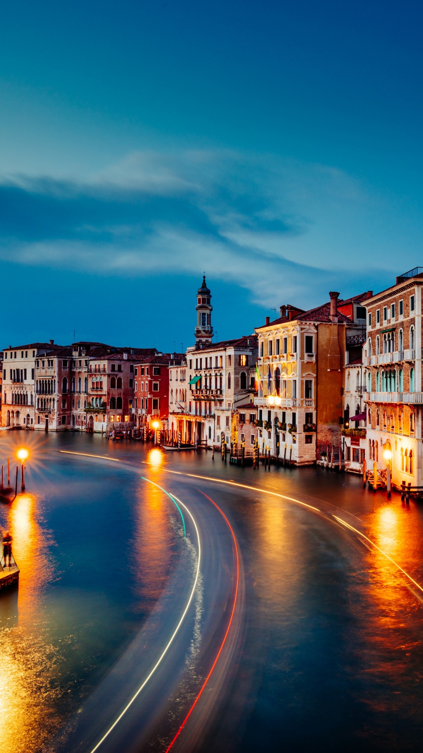 Обои Гранд-канал, водный путь, канал, отражение, городок в разрешении 1440x2560