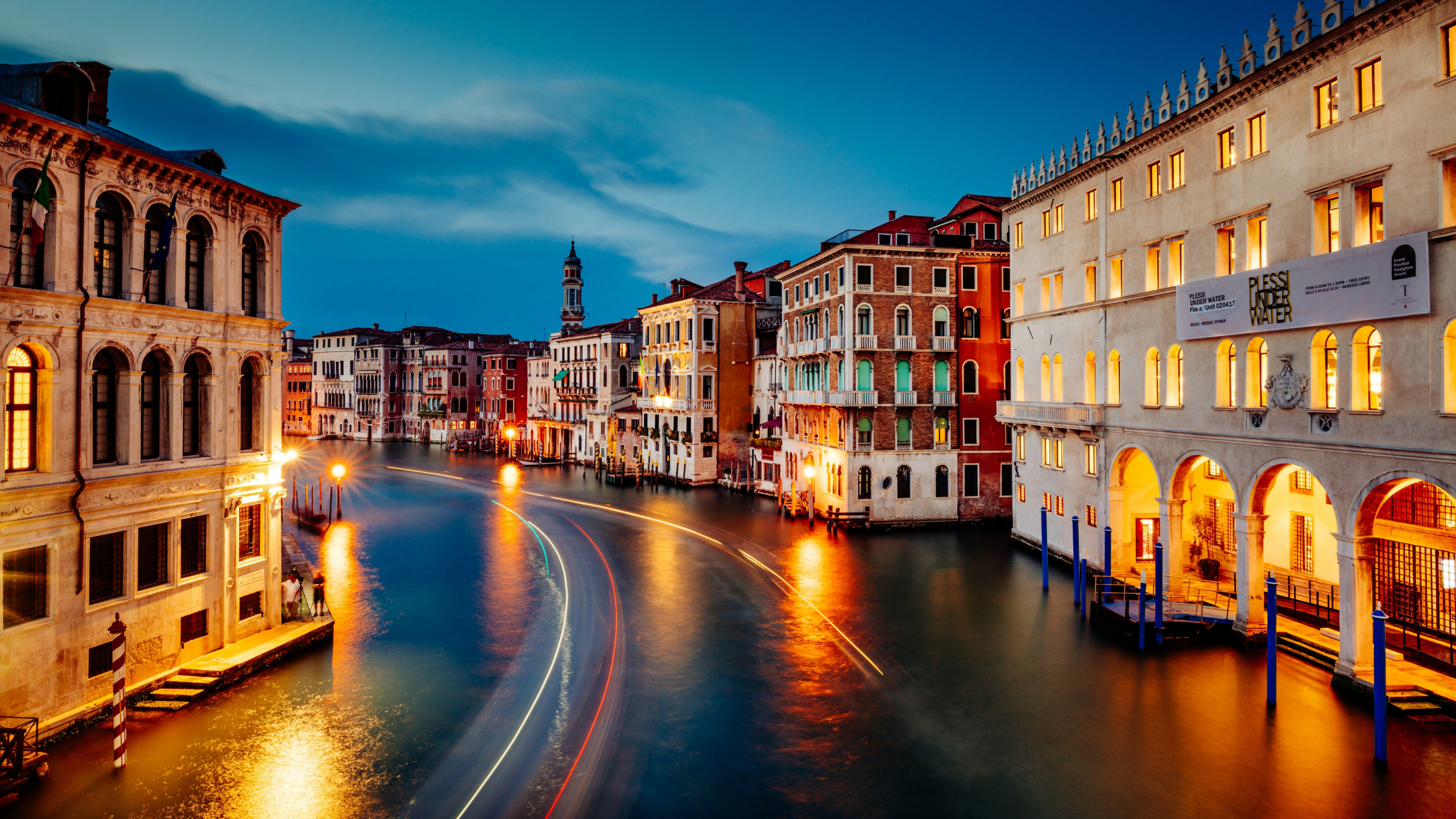 Обои Гранд-канал, водный путь, канал, отражение, городок в разрешении 2560x1440