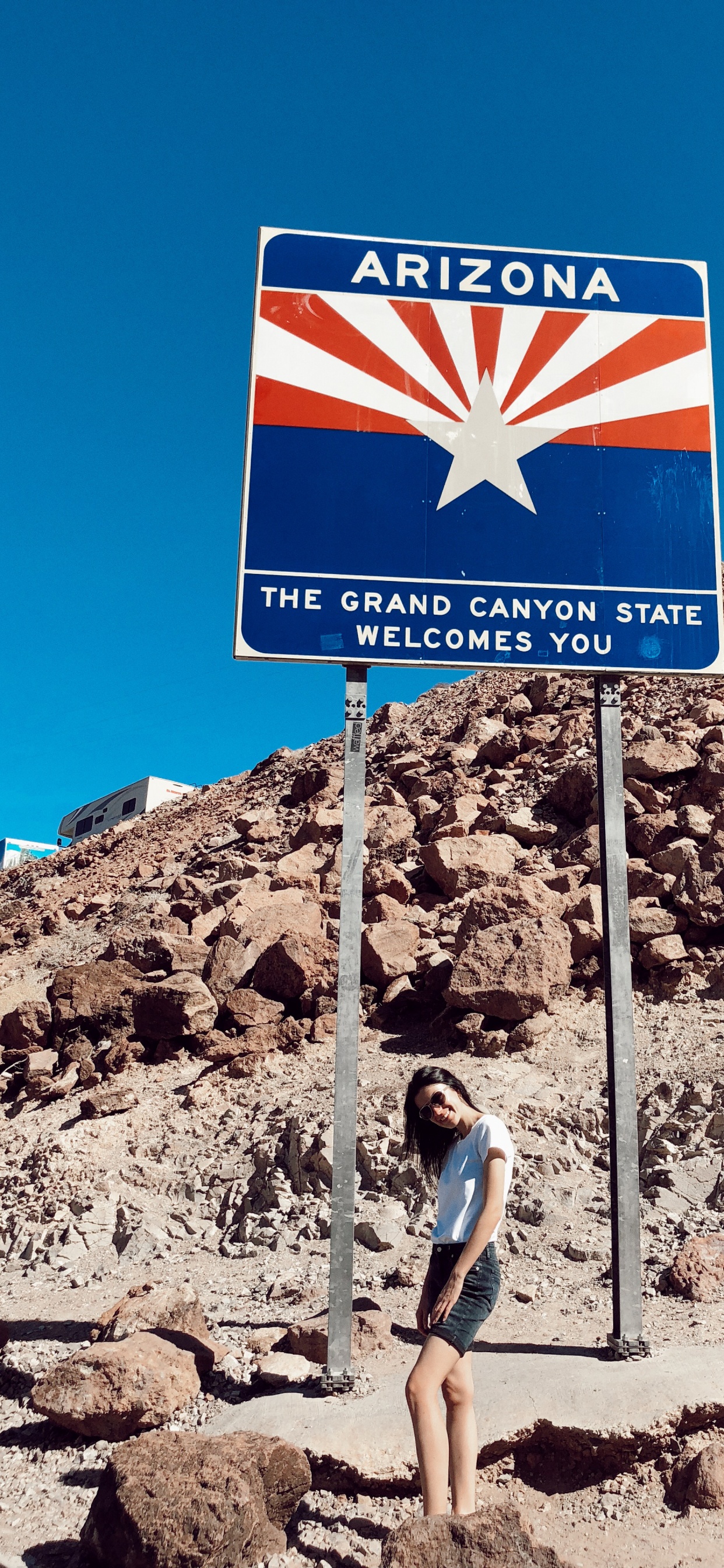 Обои Аризона, Невада, добро пожаловать в знак Аризоны, путешествие, горный хребет в разрешении 1242x2688