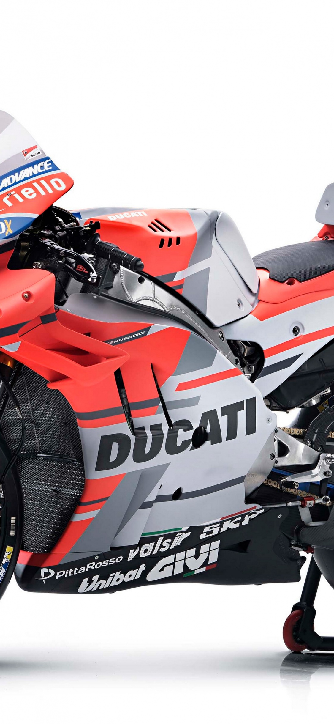 Обои Обтекатель мотоцикла, мотоцикл, дукати desmosedici, ducati, автомобильный экстерьер в разрешении 1125x2436