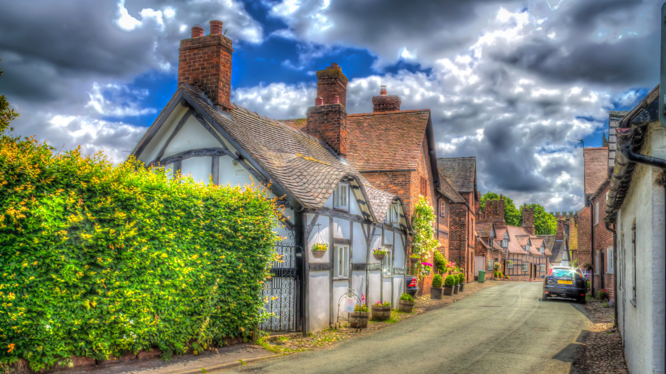 Обои Хаус, свойство, жилой район, городок, коттедж в разрешении 1366x768