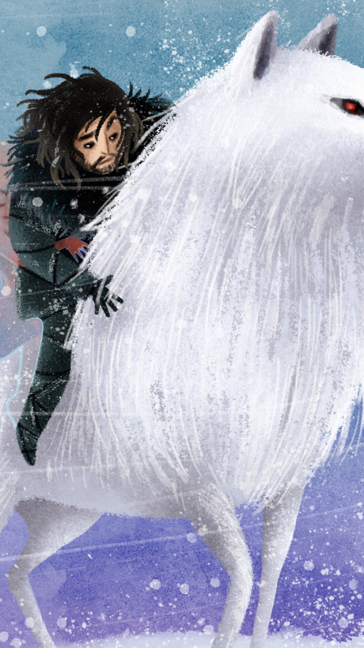 Обои Джон Сноу, фан арт, арт, Псовые, иллюстрация в разрешении 750x1334