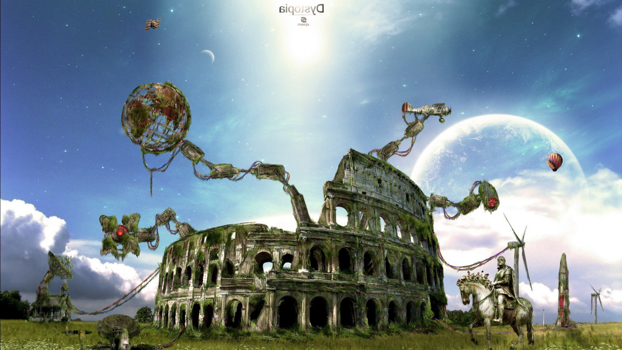 Обои Колизей, иллюстрация, атмосфера, мир, стратегии видео игры в разрешении 1280x720