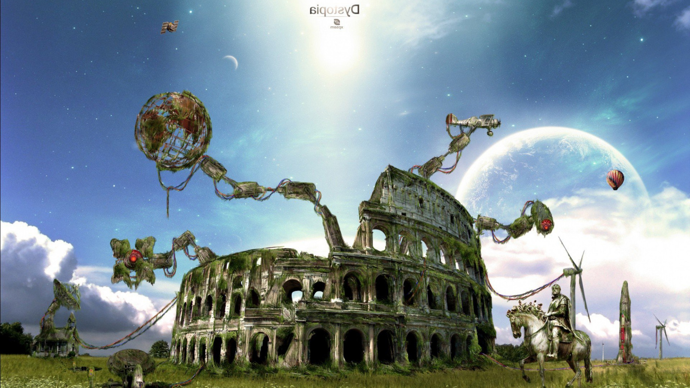 Обои Колизей, иллюстрация, атмосфера, мир, стратегии видео игры в разрешении 1366x768