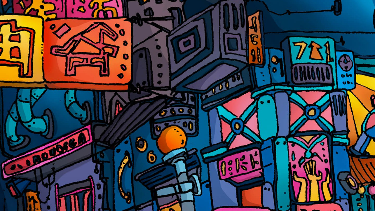 Обои граффити, арт, городской дизайн, стена, живопись в разрешении 1280x720