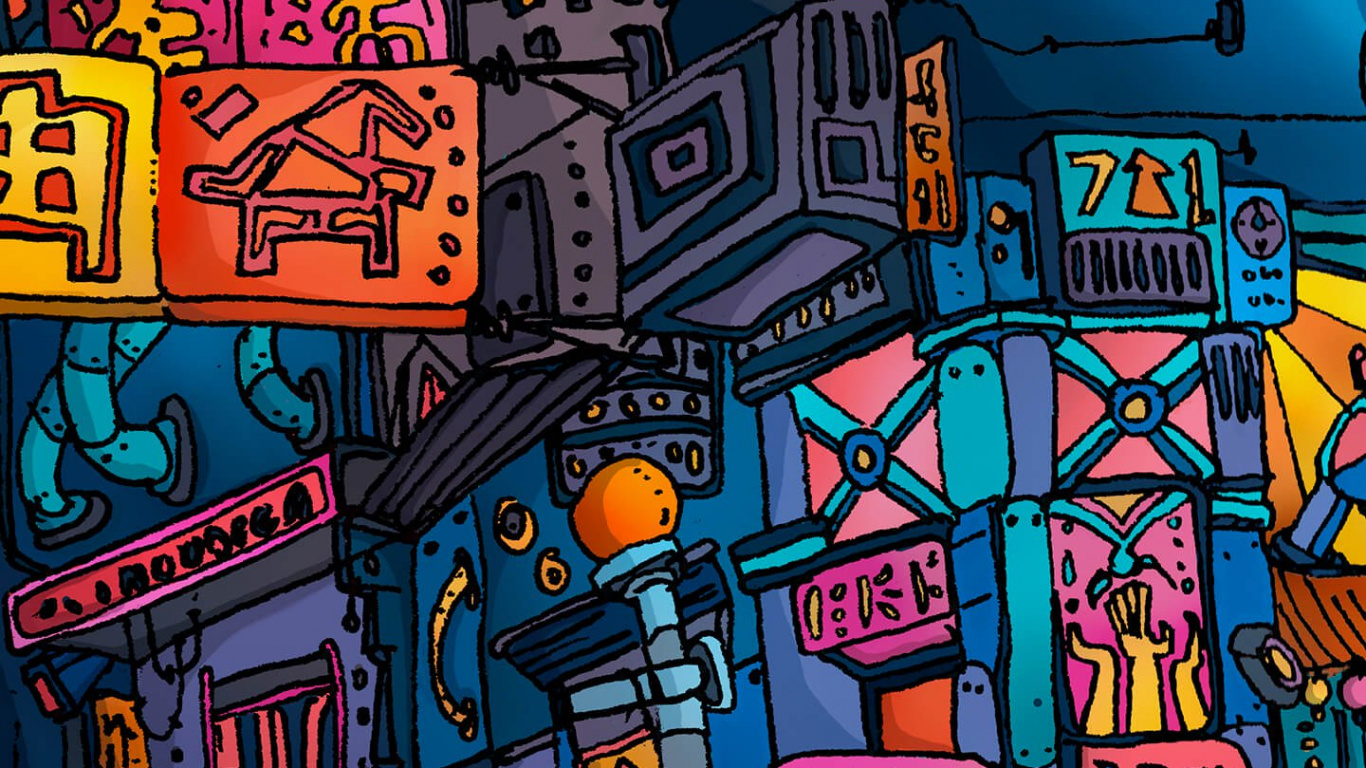Обои граффити, арт, городской дизайн, стена, живопись в разрешении 1366x768